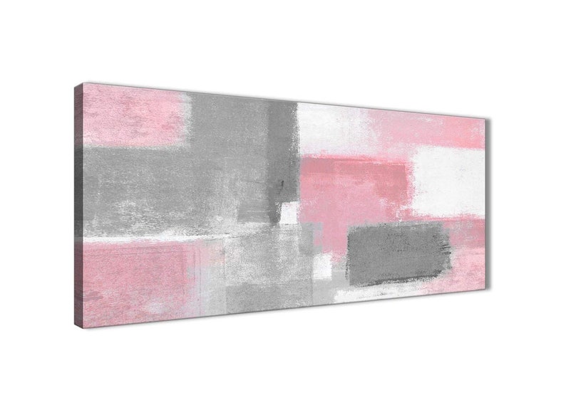 Blush Pink and Grey Abstract Canvas Wall Art Print Etsy