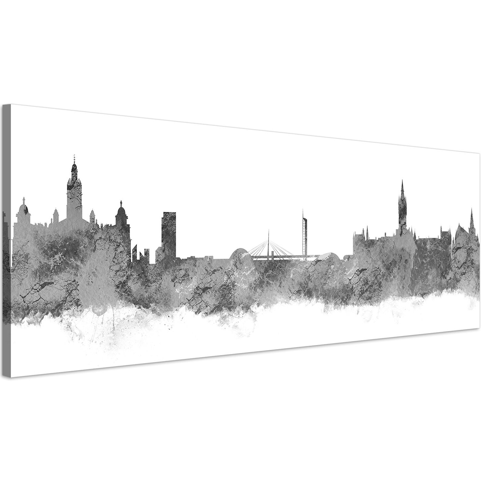 Glasgow Skyline Print on Canvas Framed Wall Art Picture Etsy