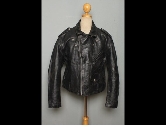 Vintage Hombre SCHOTT PERFECTO Negro Cuero Chaqueta de | Etsy México