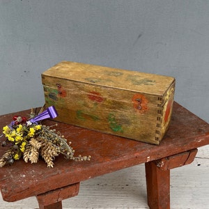 Vintage wooden box, antique wooden, vintage storage box, primitive box, craft storage box, Gift from Ukraine, rimitive chic, Vintage decor