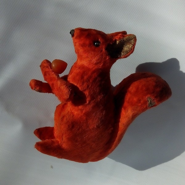 Antique Toy, Retro Soviet Toy, Antique Soviet Toy, Kids Room Decor, Retro Toy, Old Figurine, Plush Collection Toy, Plush Squirrel, Plush