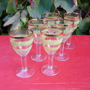 Wine glasses, Six glasses, Vintage glasses, Table decor, Made in the USSR, Gift for collectors, Unique glass glasses, Vintage glasses, 1970