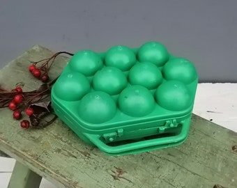 Eierbeutel, große sowjetische Box für 10 Eier, Vintage Plastik-Ei-Tasche, Einkaufstasche, Eierbehälter, Ei-Box, Eierhalter, Eierkorb, Ei Tablett