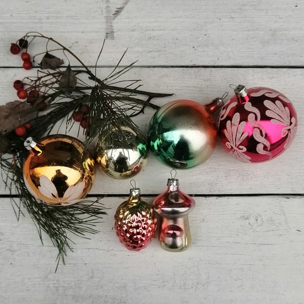 Vintage Christmas Ornaments, Christmas Glass Ornaments, Rare Retro Soviet Collectible Ornaments, Christmas Decor, Christmas Tree Toys, Decor