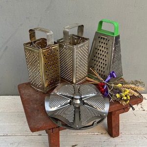 Vegetable grater, Vintage grater, Metal grater, Aging dishes, Cooking, Farm Kitchen, Yard decor, Unique grater, Made in USSR, Three graters