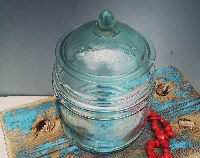 Widemouth Bottle, Vintage Jar, Glass Jar With Lid, Glass Terrarium
