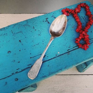 Sehr alter Silberlöffel, Einzigartiger Silberlöffel, zaristische Silberlöffel, Sammlergeschenk, Primitiver Silberlöffel, Tischdekor, Shabby chic