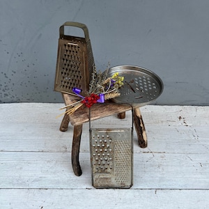 Vegetable grater, Vintage grater, Metal grater, Aging dishes, Cooking, Farm Kitchen, Yard decor, Unique grater, Made in USSR, Three graters