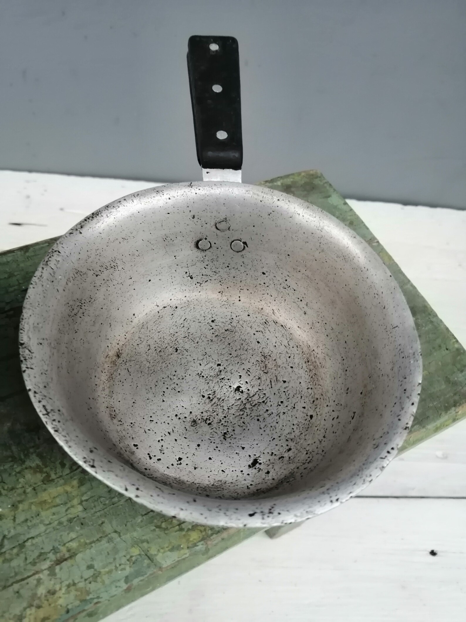 Vintage Aluminum Ladle Frying Pan and Plate Vintage Etsy