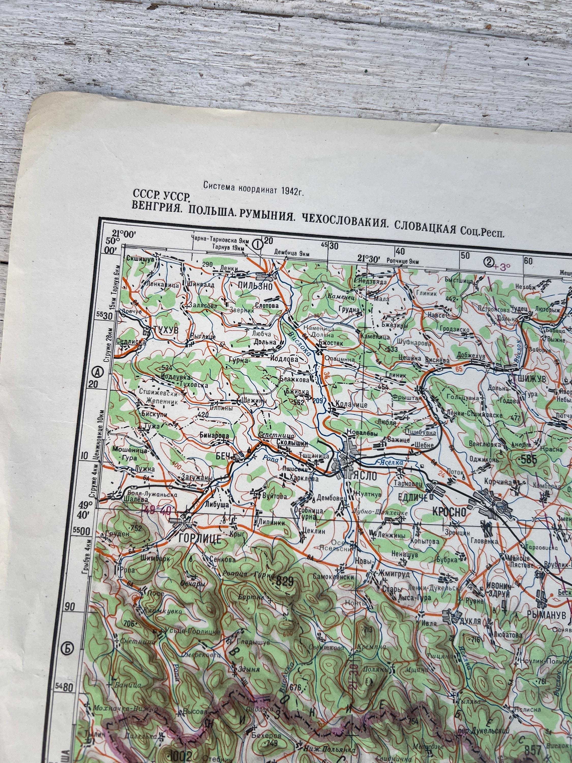 Soviet Military Geodetic Map Uzhgorod, Ukraine, Printed in 1985 - Maps ...