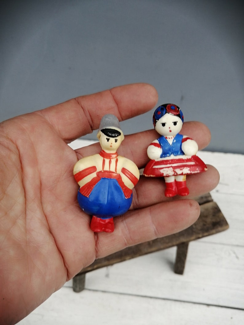 Antique plastic toy, Retro Ukrainian toy, Gift from Ukraine, Children's room decor, Old figurine, Collectible toy, Unique toy, Small toy image 2