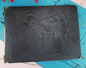 Very old photo album, Photo collection, Large album, Family card, Memory book, Family photo album, Unique photo album, Embossed flower
