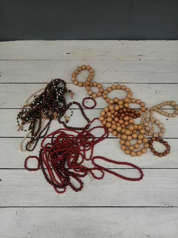 Vintage wooden beads from Ukraine, Vintage wooden ros… Gem