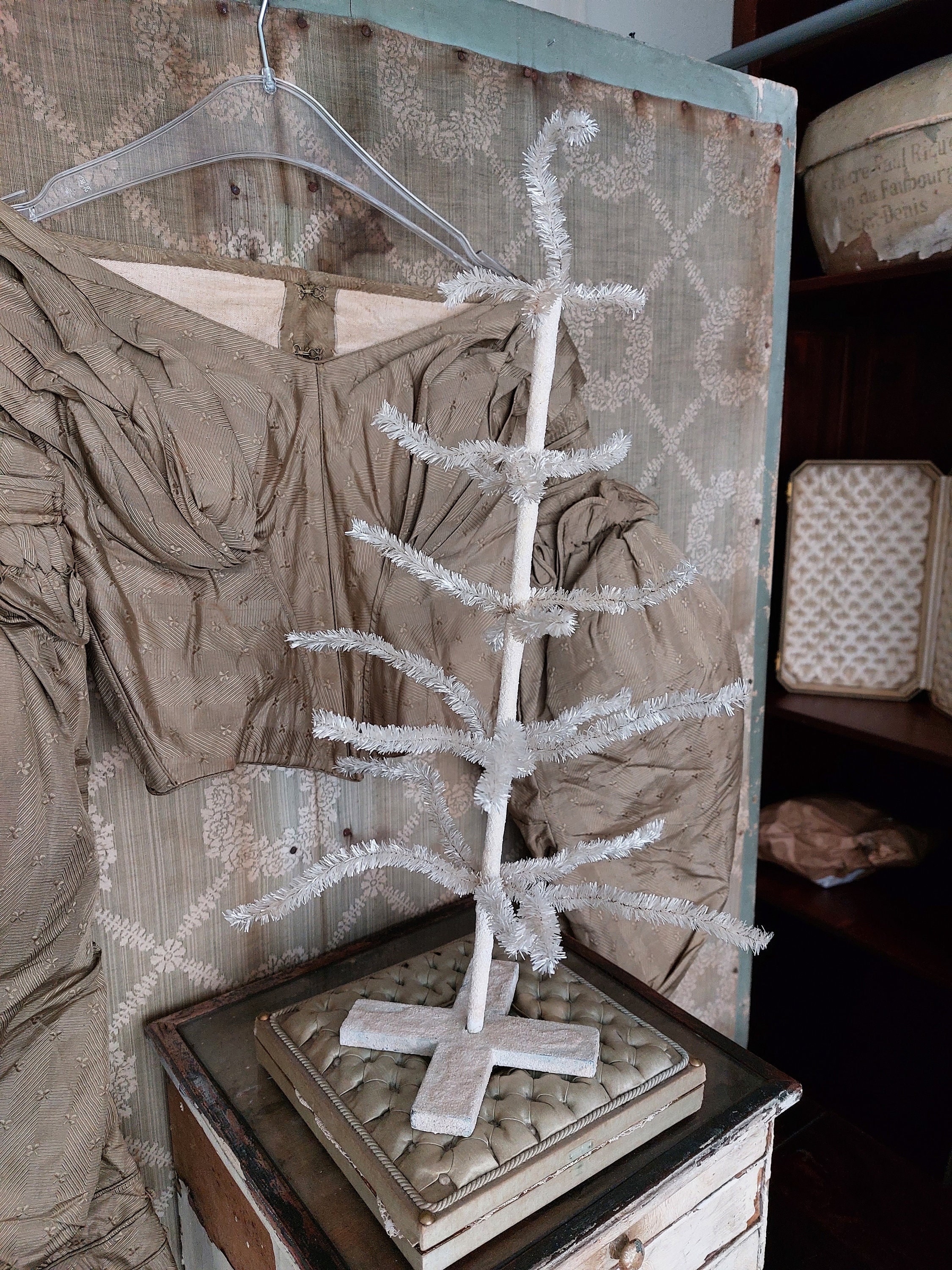 Antique Vintage Feather Tree Christmas Tree White 1950 1950s Sugared Etsy