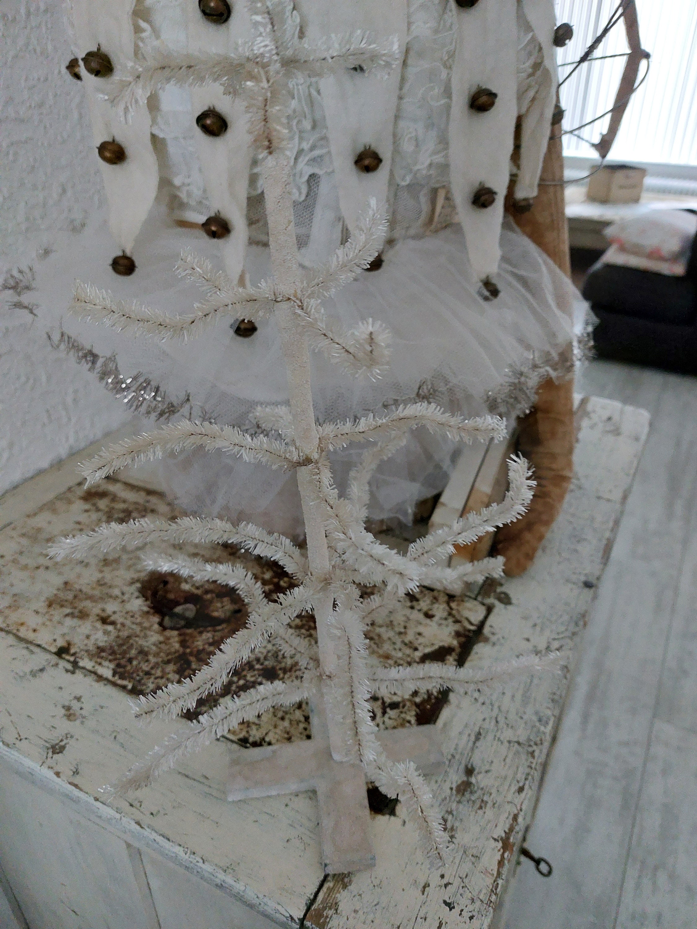 Antique Vintage Feather Tree Christmas Tree White 1950 1950s Sugared Etsy