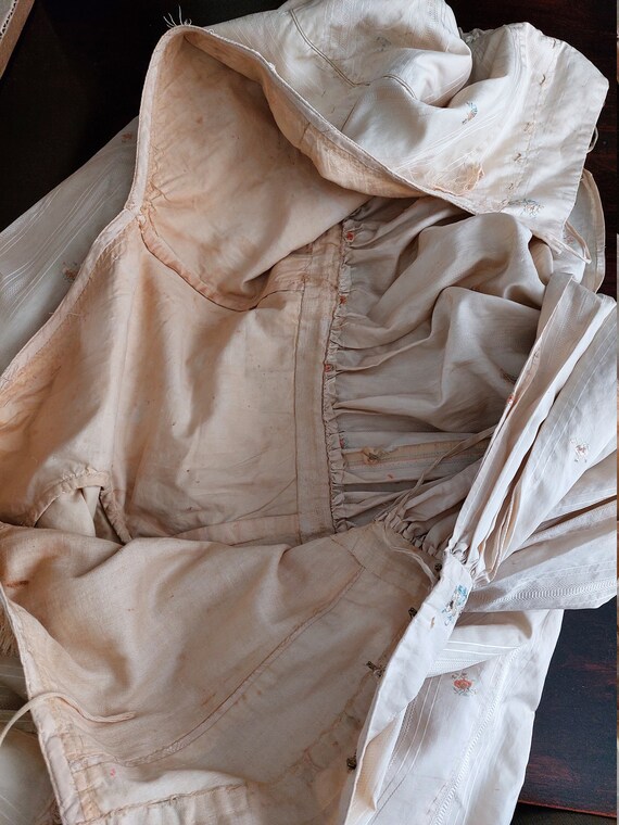 RARE antique silk shabby regency dress 1830 1830'… - image 5