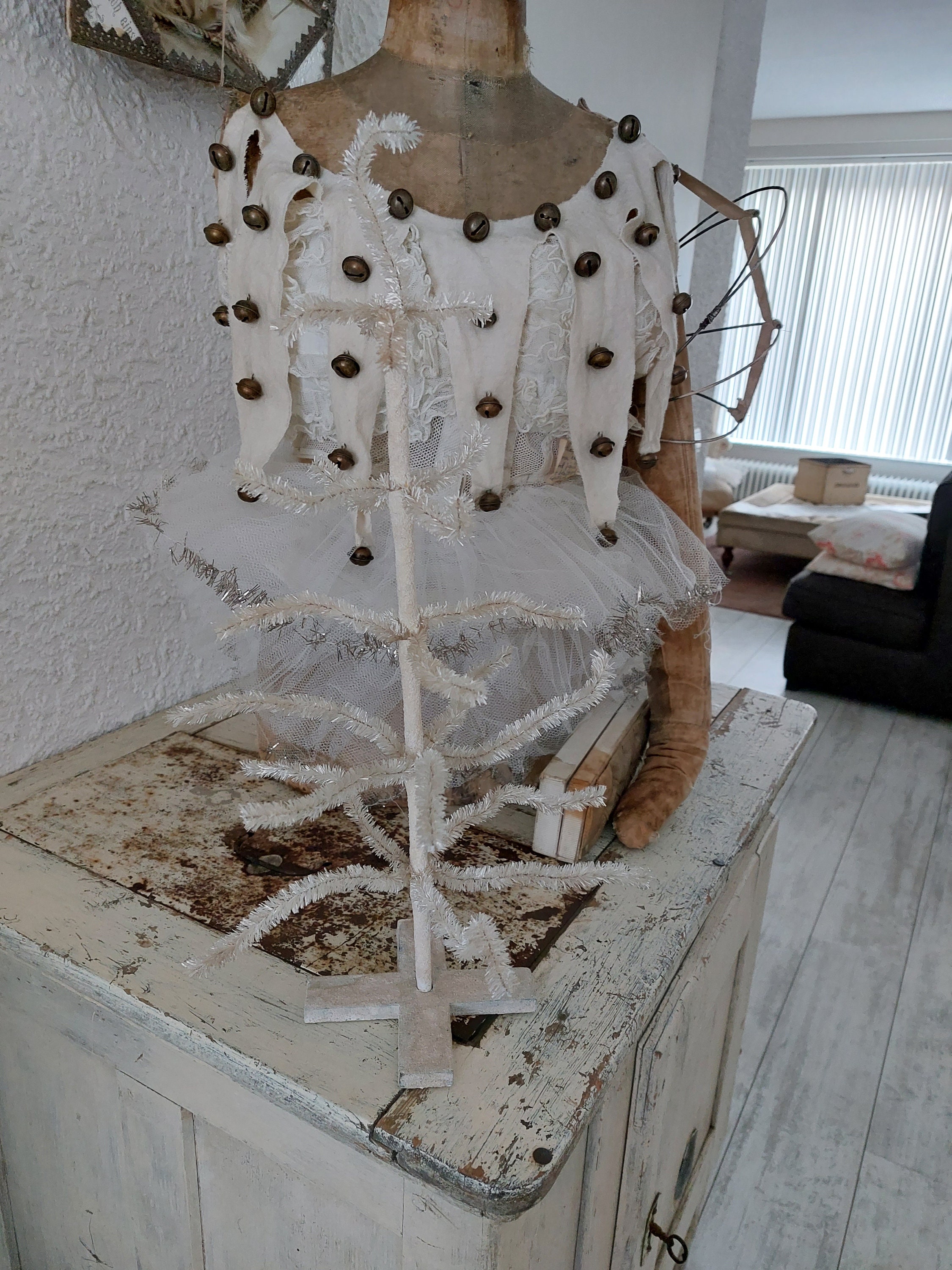 Antique Vintage Feather Tree Christmas Tree White 1950 1950s Sugared Etsy