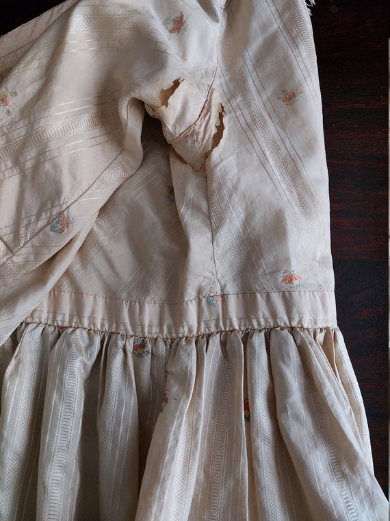 RARE antique silk shabby regency dress 1830 1830'… - image 8