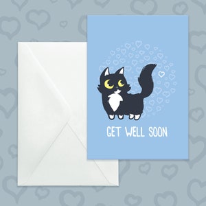 Carte de rétablissement avec chat smoking, carte de rétablissement sur le thème du chat pour un ami pauvre, carte de rétablissement sur le thème des chats, carte de rétablissement sur le thème du chat