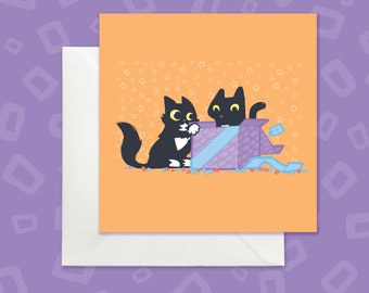 Funny Black Cats Birthday Card, Cat Lover Gift