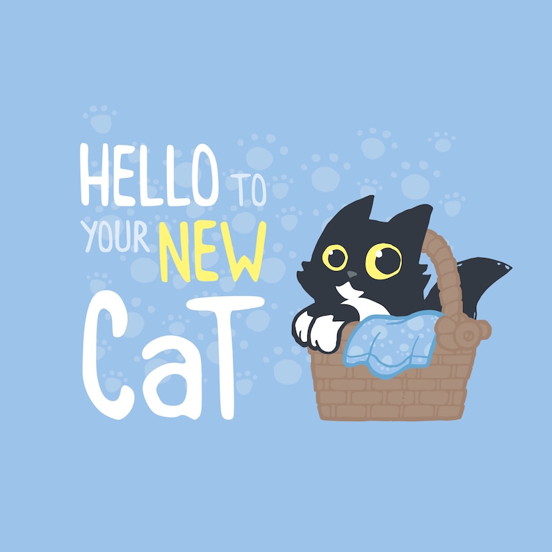 Cute New Cat Card to Your New Cat Card Etsy UK