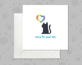 Sorry for Your Loss Card for Cat Lover, Cat Sympathy Card, Pet Loss Card, Black Cat