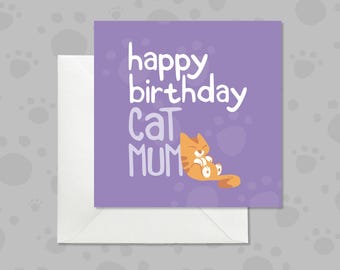 Ginger Kitten Birthday Card for Cat Mum