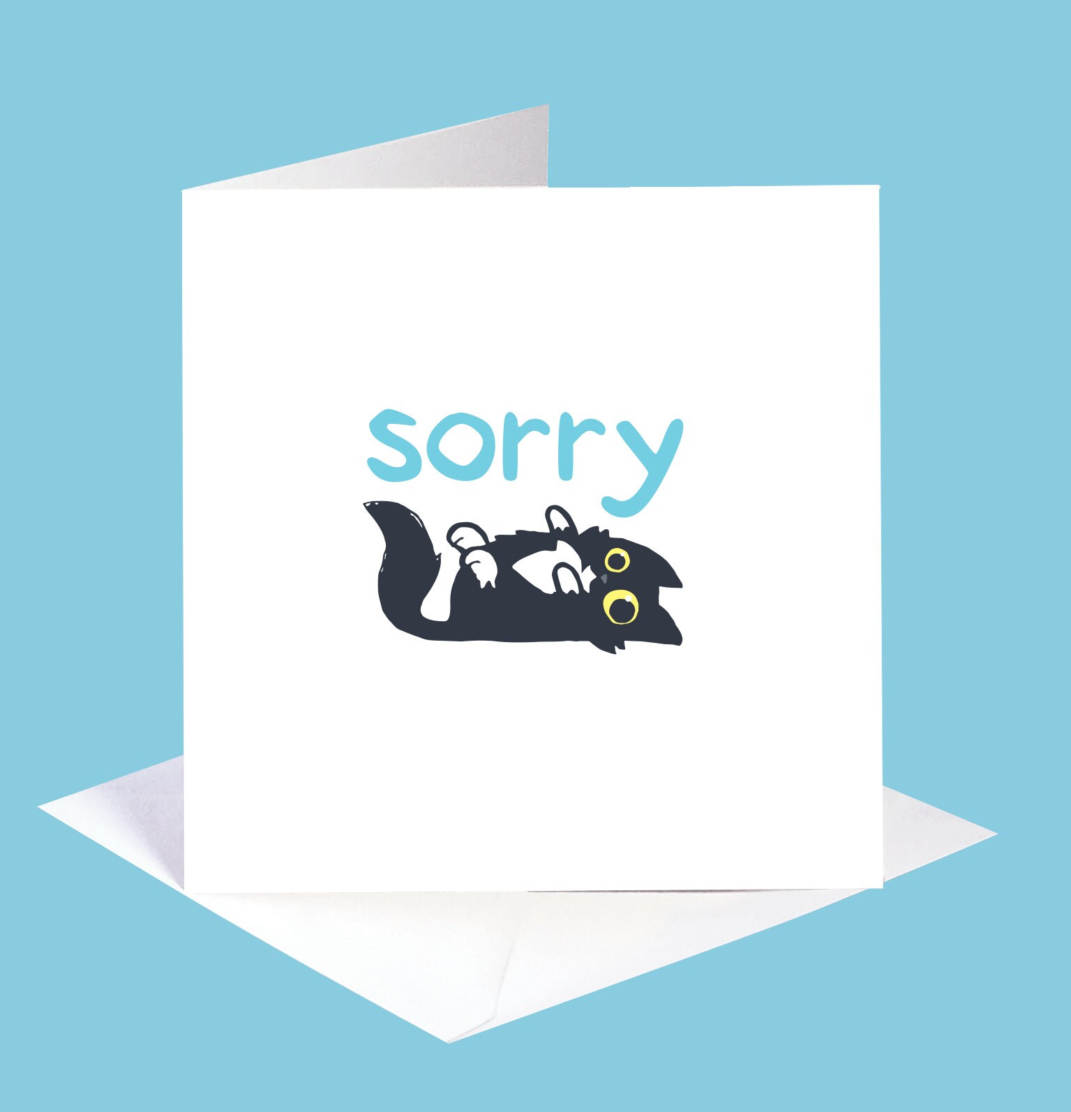 Sorry Grußkarte I am sorry Karte weiße und blaue Sorry | Etsy