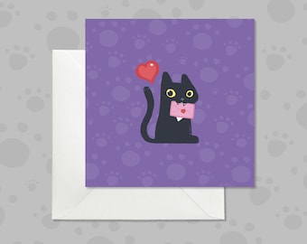 Love Card for Cat Lover, Cute Cat Valentine Card, Valentine’s Day Card
