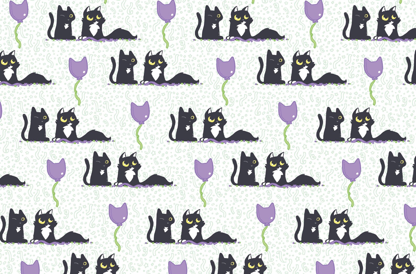 Black Cat Wrapping Paper Sheet of Black Cat Gift Wrap Single Etsy