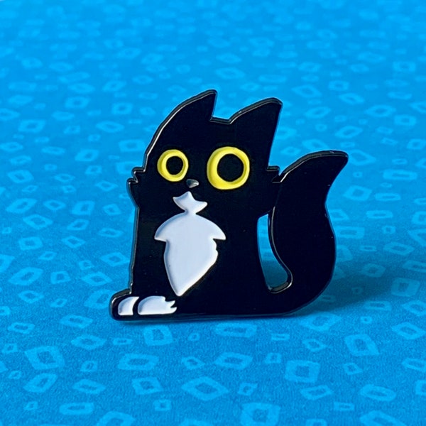 Tuxedo cat enamel pin, black and white cat pin, cute black cat pin, soft enamel black cat pin, soft enamel pin, cat lover gift, cat mum gift