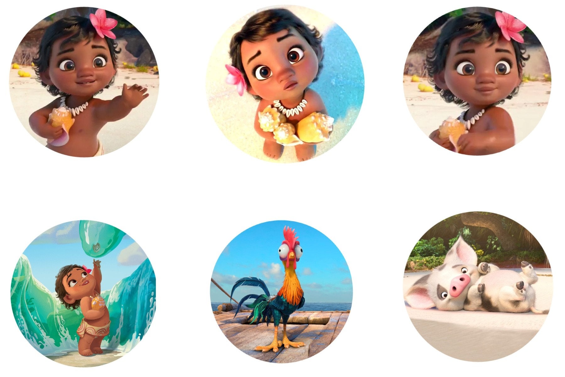 Baby Moana Edible Party Image Cupcake Topper Frosting Icing Etsy