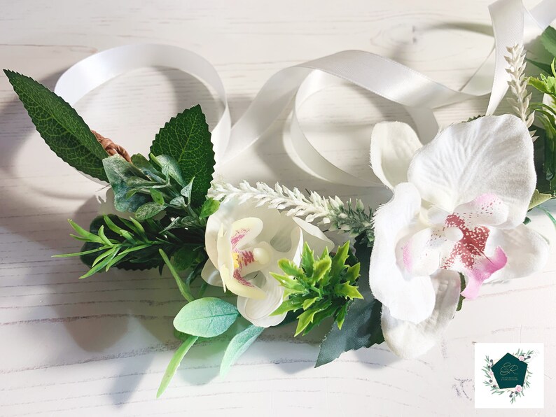 White Orchid Floral Wedding Dog Collar Wedding Dog Canine Etsy