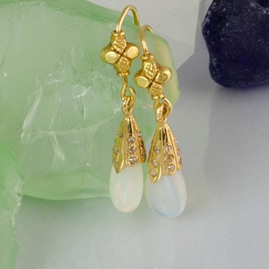 22K Diamond Ethiopian Opal earrings, Solid gold opal earrings, opal earrings gifts, opal jewelry, October birthstone jewelry, Christmas gift