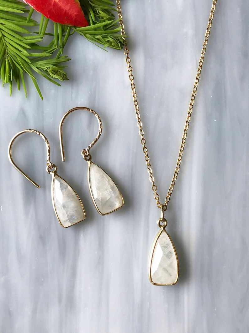 moonstone necklace Moonstone Jewelry Set moonstone Earrings moonstone pendant moonstone chain