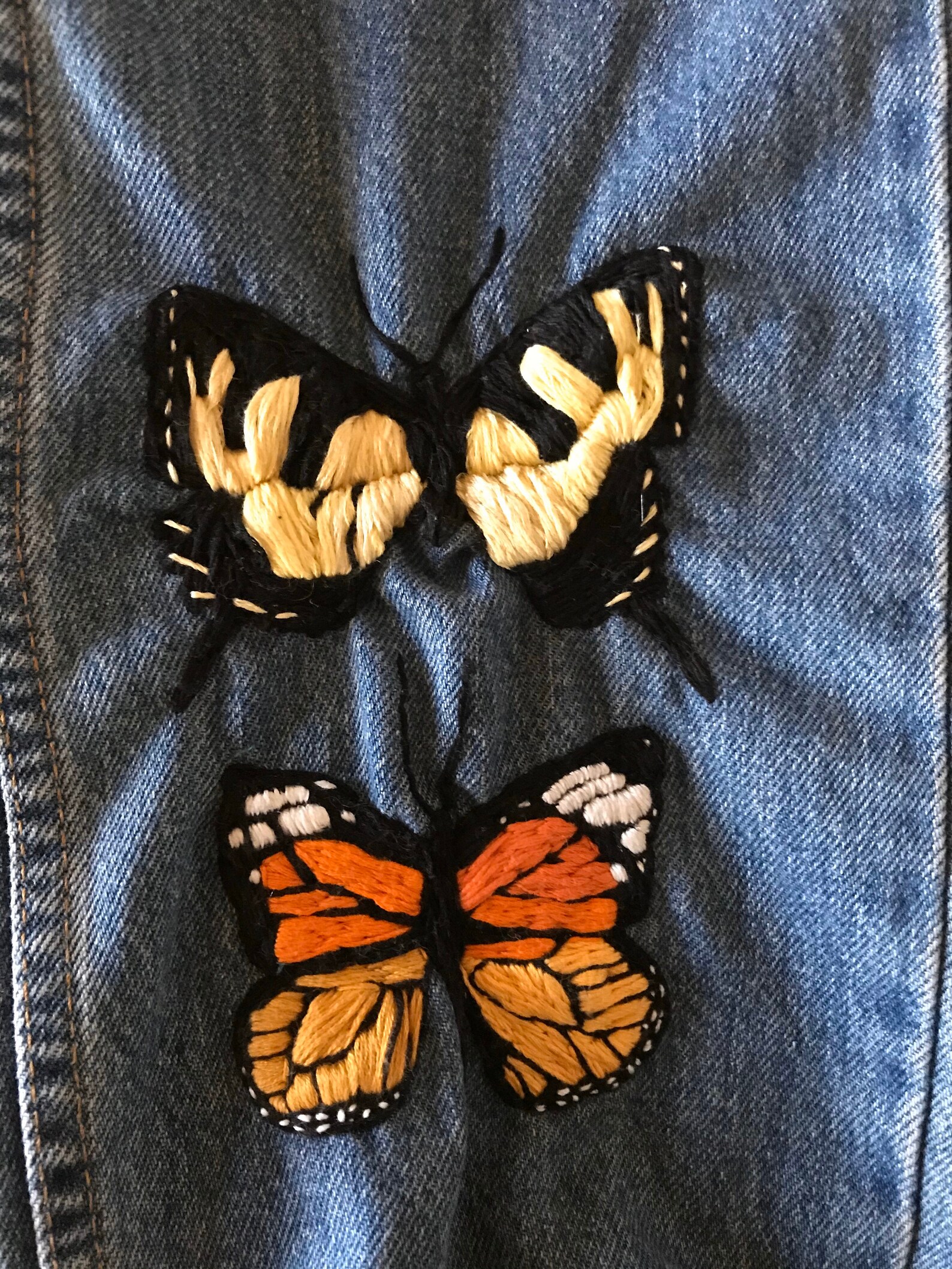 Embroidered Butterfly Levi Jeans W30 L30 Etsy