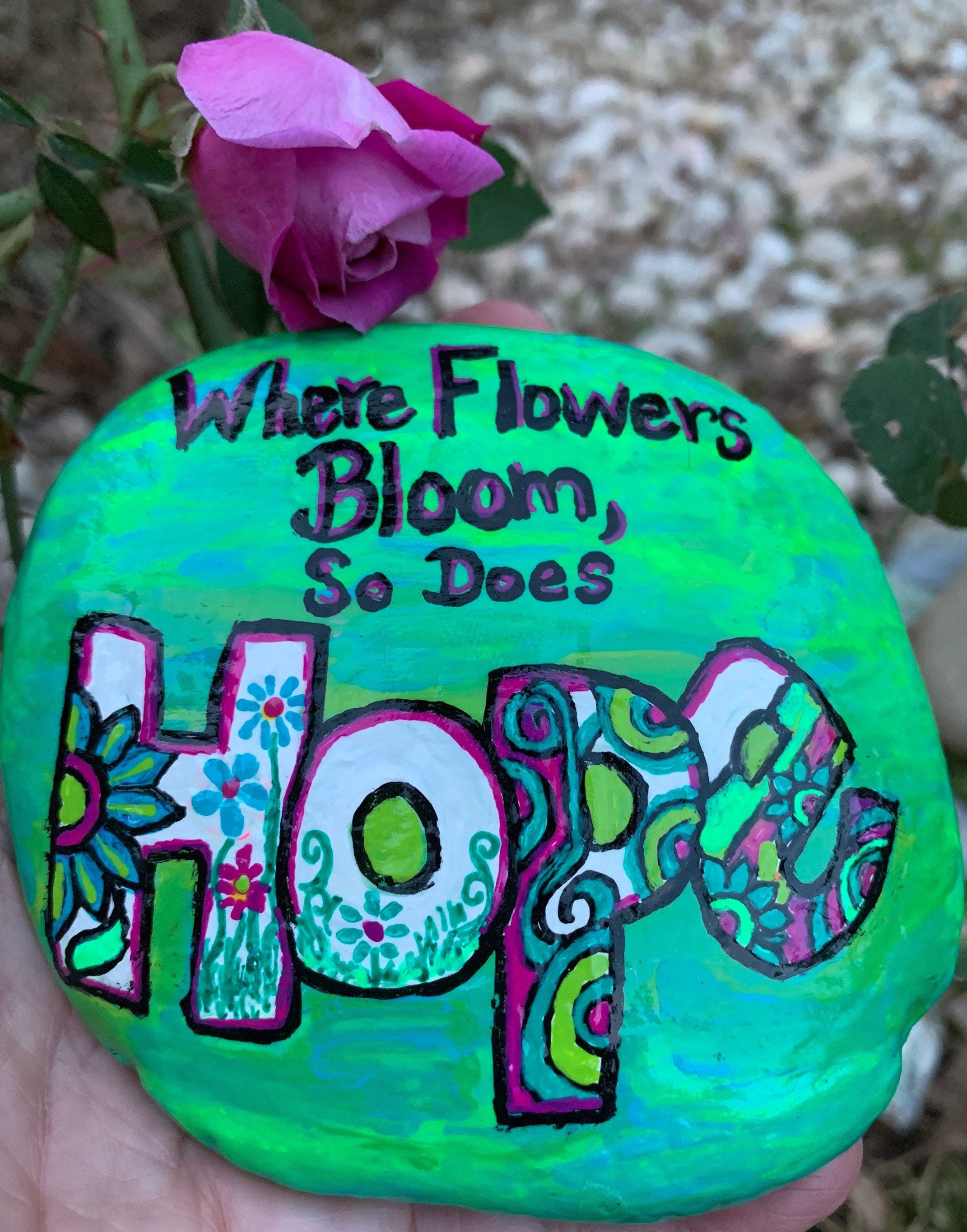 Where Flowers Bloom so Does HOPE Inspirational Hand Painted Etsy