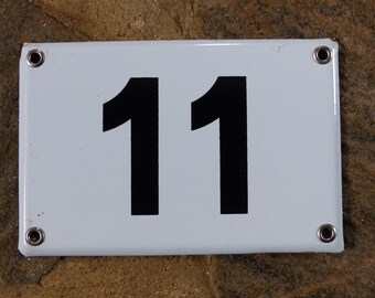 French Vintage Blue Enamel Metal Street Number n°44 Door House Plaque
