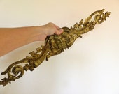 Large 60.5 cm antique French 18th 19th century gilt bronze ormolu Bacchus furniture pediment - hardware molding to repurpose