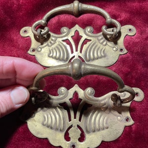 FRENCH ART NOUVEAU Drawer Handles Pair of Antique French Secessionist