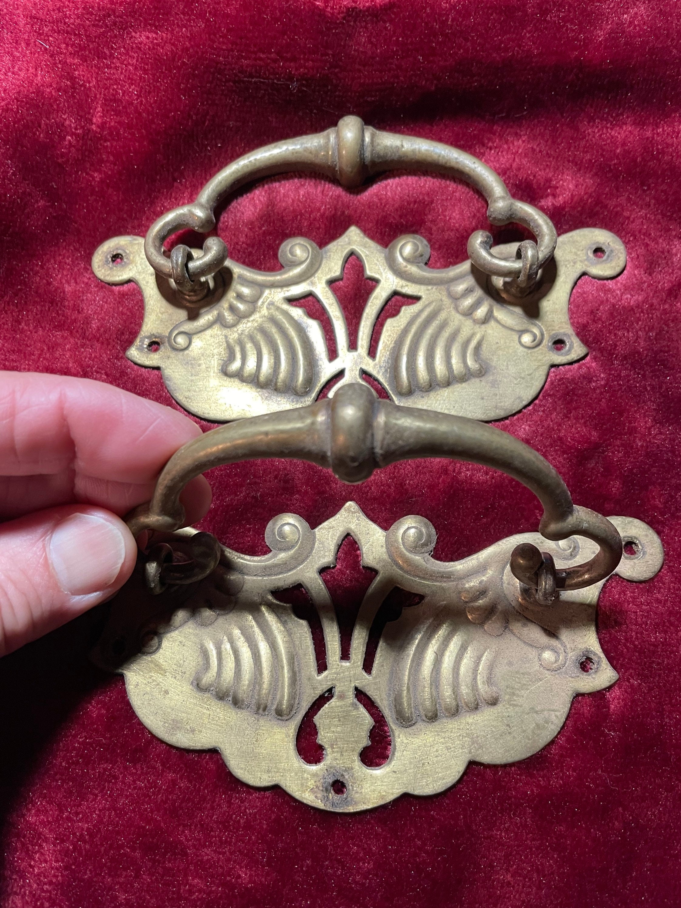 FRENCH ART NOUVEAU Drawer Handles Pair of Antique French Etsy