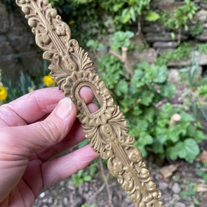 FRENCH BRONZE escutcheon - Antique / vintage French bronze furniture lock escutcheon