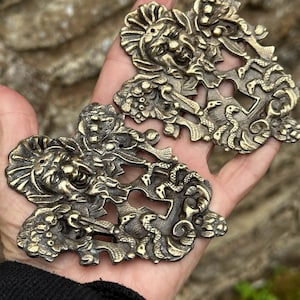 6 Antique French bronze escutcheon - Set of six bronze furniture lock escutcheon - Drawer escutcheon - Furniture hardware - TRADE LOT OF 6