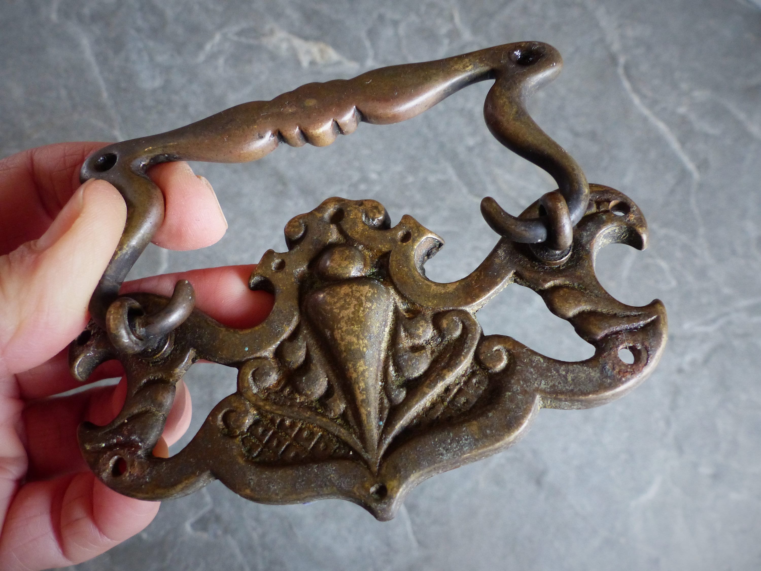 Poignée de Tiroir Art Nouveau - Français Poignée Meubles en Bronze Meubles Onlay /Salvage Pull Antiq