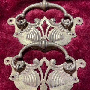 FRENCH ART NOUVEAU Drawer Handles Pair of Antique French Secessionist