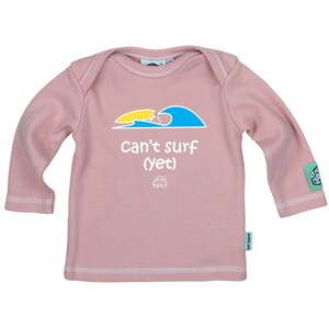 Baby Geschenk für Surfer T Shirt Can't Surf Yet Neugeborenen Baby Top Rosa Babypartygeschenk Surfen Baby Tee 0-6 Monate