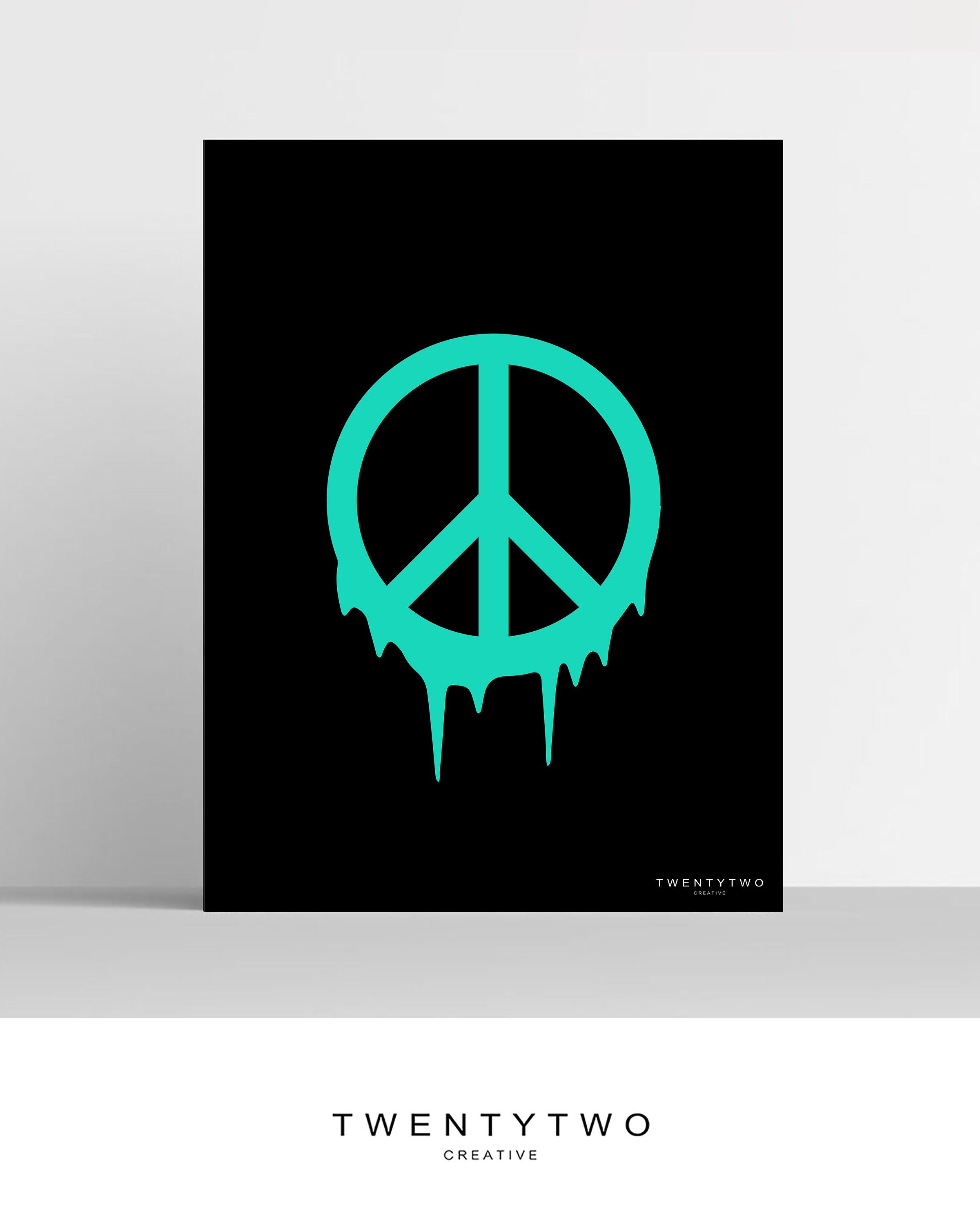 Peace sign / Digital print / drip / Art / retro / Design / Wall art / Cool / Gift / prints / poster