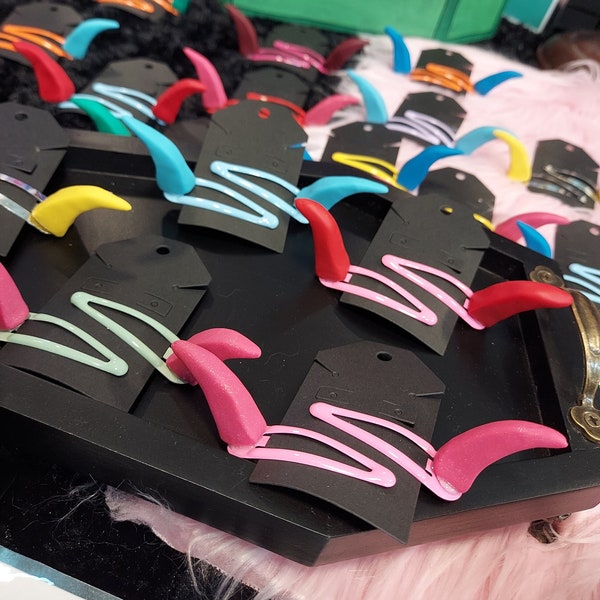 Orange Horn Hair Clips Etsy