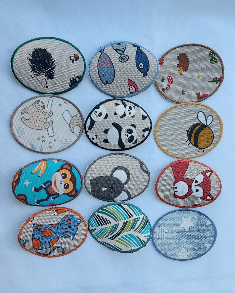 Kids knee iron on patches set 12 patches Etsy