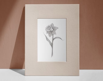 arte de pared de narciso / impresión de narciso / regalos de narciso / flor de nacimiento de marzo / arte de pared de flores / impresión de arte de flores / impresiones galesas / artista galés